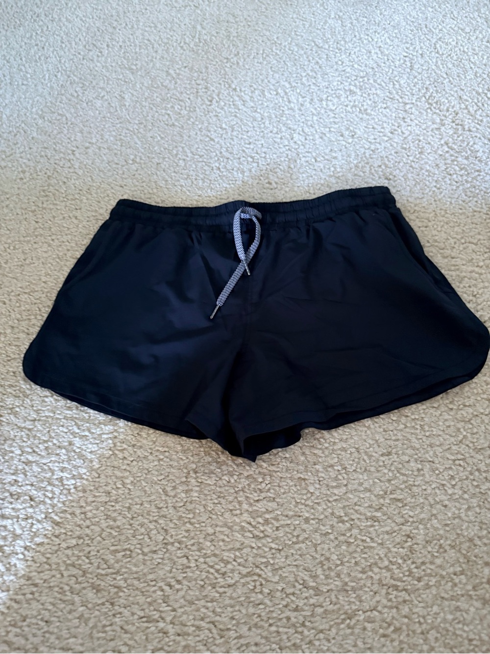 Women's Black Drawstring Athletic Shorts